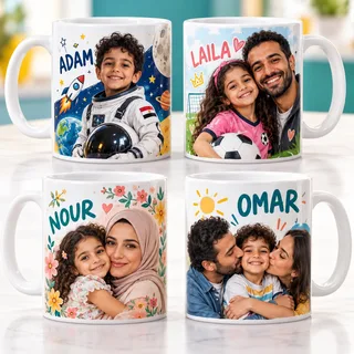 صورة ١ من مج الذكريات باسم وصورة طفلك مع العائلة